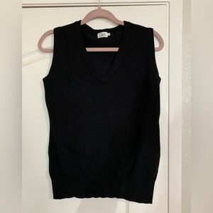 Cielo Black V-Neck Knit Sweater Vest